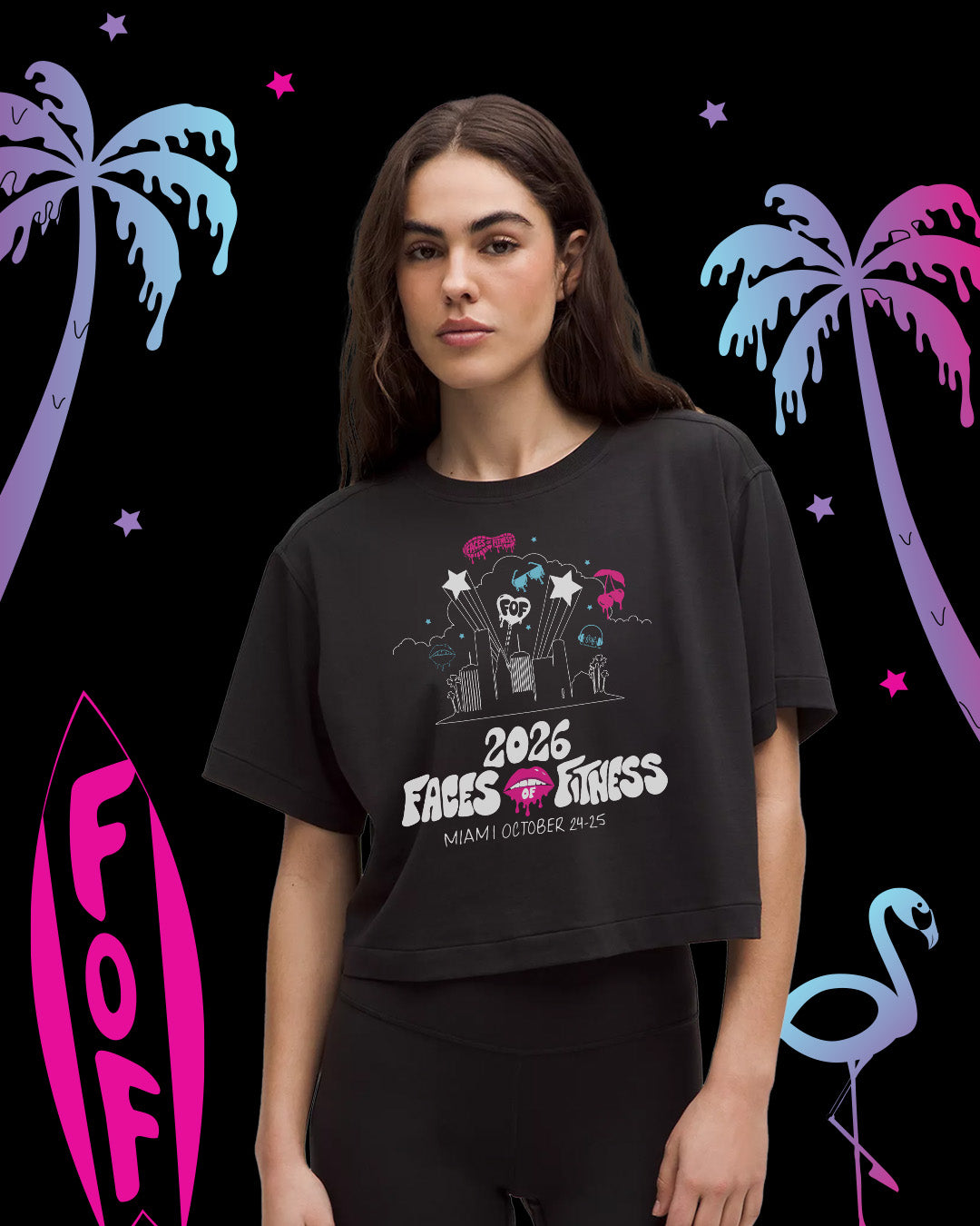 lululemon x Faces of Fitness All Yours Organic Cropped T (CITY LANDSCAPE)